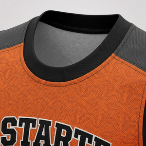 Maillot de basketball sans manches Astarte Sportswear orange 7v7, col ras du cou, évacuation de l'humidité, imprimé par transfert thermique, unisexe adulte, 100% coton - Product Image 6