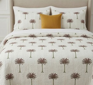Colcha con Estampado de Palmeras Hecha a Mano, 100% Algodón, Reversible, Cosida con el Estilo Kantha, de Uso Tradicional para Todas las Estaciones, Decoración del Hogar - Product Image 6