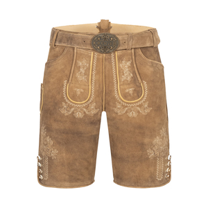 Shorts en cuir sur mesure pour femmes, style Oktoberfest, en daim de vache, respirants, coupe-vent, écologiques, avec fermeture boutonnée, poids moyen, vente en gros - Product Image 1