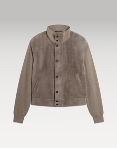 Chaqueta Bomber de Gamuza para Hombre, Cuello Alto, Color Sólido, Casual, Otoño, Corte Regular, Cierre de Botones, Prenda Exterior Moderna y Elegante para Invierno - Product Image 1