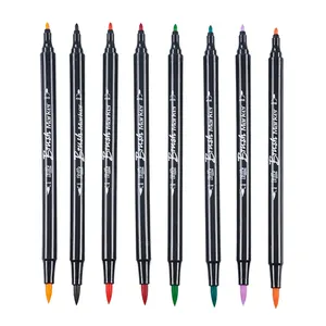 Customiazable Assorted Color Dual Tip Brush Pens Art Markers Set with Brush and Felt Tips for Kids and Adults for Coloring Books