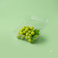 Rechthoekige transparante plastic RPET verpakking voor verse producten 12,80x9,40x7,50cm Wegwerp rPET opbergdoos voor levensmiddelen groothandel verpakkingen