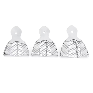 Plateau d'empreinte perforé Azicon - Plateau d'empreinte orthodontique supérieur et inférieur en acier inoxydable réutilisable et autoclavable pour laboratoire dentaire - Product Image 6