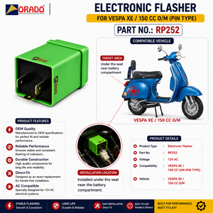 Clignotant électronique Vespa Xe 150cc, ancien modèle, qualité export, pour pièces détachées de deux-roues, Inde, Orado. - Product Image 4