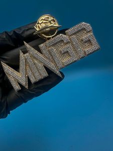 Colgante de Lujo Personalizado con Nombre, Estilo Hip Hop, con Moissanita y Plata 925 Bicolor, para Rapper, Regalo de Moda Bling - Product Image 3