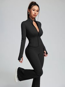 Seamless 2-Piece Summer Tracksuit Activewear Lightweight Eco-Friendly Breathable Plain Matte Finished Training <b>Cami</b> High-Rise - Product Image 4