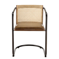 Chaise de bureau en rotin, siège en canne naturelle tissé à la main avec cadre robuste, design ergonomique confortable, idéal pour le bureau à domicile, l'étude