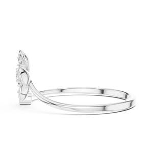 Anillo solitario de oro amarillo macizo de 14k para mujer con diamante de corte redondo minimalista con motivo floral, para compromiso, aniversario, regalo de boda - Product Image 6