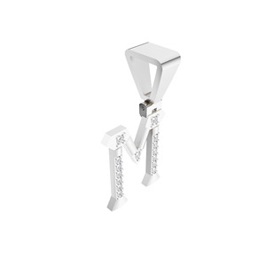 Aarinya Pendentif Géométrique en Diamant de Laboratoire Certifié IGI, Initiale 'M', en Argent 925 Plaqué, Taille Brillant, Pavé, Cadeau de Fiançailles et de Mariage - Product Image 3