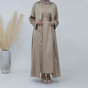 Elegante Abaya Musulmana Moderna Azul Cielo para Mujer, Estilo Dubái, Vestido Largo Maxi Islámico Modesto, Ligero, de Secado Rápido y Transpirable - Product Image 2