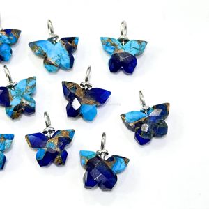 Pendentif Papillon en Turquoise Bleue Mohave AAA Lapis, en Argent Sterling 925, Sculpté à la Main, avec Pierre Précieuse en Turquoise Bleue, Bijou - Product Image 5