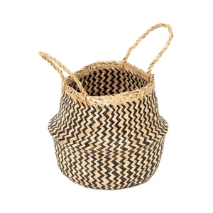 Lowest price straw laundry <b>basket</b> room decoration seagrass <b>foldable</b> storage <b>baskets</b> for sale - Product Image 3