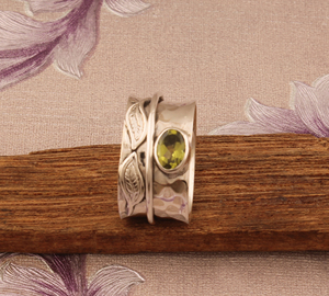 Wholesale 925 Sterling <b>Silver</b> Peridot Band <b>Ring</b> Plain Solid <b>Silver</b> <b>Ring</b> for Women & <b>Men</b> High Quality Mirror Polish Stackable Ban - Product Image 2