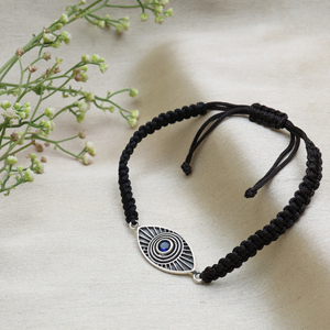 925 Silver Evil Eye <b>Bracelet</b> with Blue Stone Adjustable Protection Trendy Adjustable Women's Gift Party Bloomian Jewelry Bulk - Product Image 3
