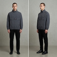 Veste coupe-vent d'hiver à capuche pour homme, demi-zip, légère, pull-over, veste de sport d'extérieur, respirante et à séchage rapide