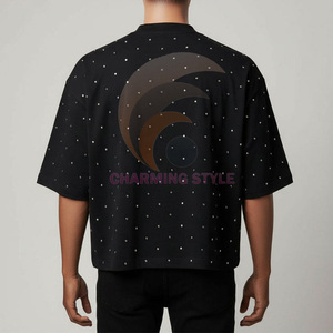 Custom <b>Acid</b> Wash Vintage T Shirt Streetwear Distressing Washed Heavy Cotton T Shirts With Logo <b>Drop</b> Shoulder Oversized - Product Image 2