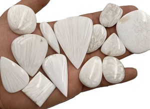 Direct Factory White Scolecite Cabochon Natural Gemstone for Pendant Making Scolecite Jewelry Making Wholesale Bulk Supplier - Product Image 6