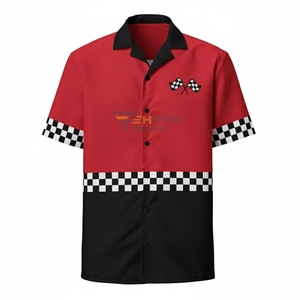 Chemises boutonnées de course F1, chemises d'équipe de pit stop et chemises de mécanicien de course, conception personnalisée, logos d'équipe, noms, fabricant d'articles de course automobile - Product Image 1