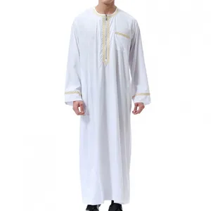 Caftan islamique traditionnel pour hommes, Jubba Jalabiya à manches courtes, Thobe décontracté, robe arabe du Ramadan pour musulmans - Product Image 1