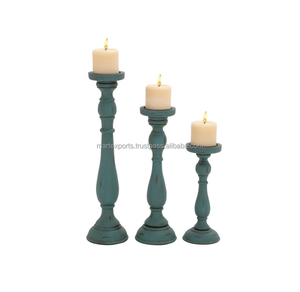 Bougeoir en bois de style unique Accueil Salon Bougeoirs arrondis Bougeoirs en bois de couleur marron - Product Image 3