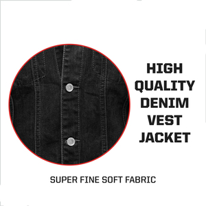 Gilet en denim robuste en coton de qualité supérieure – Veste de travail classique sans manches avec coutures renforcées - Product Image 5