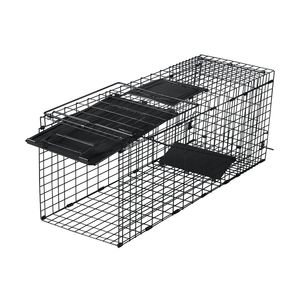 Trappola Pieghevole Nera Resistente da 32 Pollici per Procioni e Gatti, Gabbia Umana per Animali Vivi con Maniglia - Product Image 2