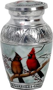 Urne funéraire moderne et élégante pour cendres humaines, en aluminium bleu foncé, avec étui en velours en forme de cœur et entonnoir, gravée à la main, mini, pour un souvenir paisible. - Product Image 3