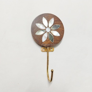 Gancho Decorativo de Pared de Madera con Diseño de Pétalos de Madreperla, Elegante Gancho de Pared para Organización en la Entrada, para Colgar Abrigos y Decorar - Product Image 3