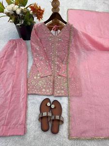 Premium Fendy Silk Kurti Palazzo Suit with Embroidery Work & Lace Border Dupatta – <b>Wedding</b> & Party Wear - Product Image 5