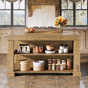 Islas de Cocina de Vietnam, Material de Madera de Roble Macizo, Embalaje en Caja, Marca OEM, Apariencia Moderna, Color Natural/Blanco, Almacenamiento - Product Image 4