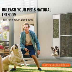 Porte coulissante pour chien à hauteur réglable 75 7/8"-80 11/16" avec cadre en aluminium et verre trempé - Product Image 2