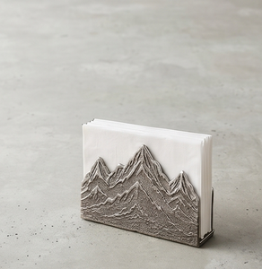 Servilletero Metálico con Diseño de Paisaje de Montaña, Texturizado, para Cocina y Comedor, Venta al por Mayor - Product Image 1