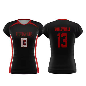 เสื้อวอลเลย์บอลผู้ชายสั่งทำพิเศษ ผ้าโพลีเอสเตอร์ 100% ระบายอากาศ แห้งเร็ว คอวี แขนสั้น เสื้อกีฬาทีม ผู้ผลิต OEM ODM - Product Image 6
