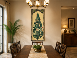 Pintura Tradicional Pattachitra del Árbol de la Vida - Origen Orissa - Decoración Colgante para Interiores de Sala de Estar - Product Image 5