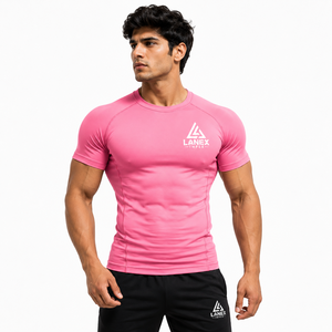 <b>Men</b> <b>Compression</b> T-<b>Shirt</b> Quick Dry Athletic Gym <b>Shirt</b> | Muscle Fit Workout Training Tee | Stretch Running Fitness Sportswear Tee - Product Image 1