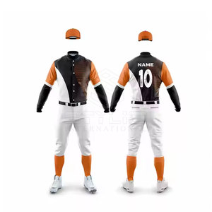 Custom <b>Baseball</b> Uniform Set for Men Adult Short Sleeve Front Custom Embroidery Sublimation Jersey OEM ODM Team Sports Clothing - Product Image 2