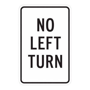 Panneau de signalisation interdite de virer à gauche Brady - Rouge/Blanc Réfléchissant pour usage intérieur et extérieur - Product Image 2