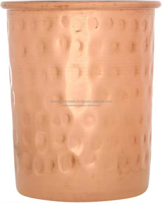 Gobelet en verre en cuivre pur fait à la main, vente chaude, qualité d'exportation indienne, artisanat traditionnel pour boire de l'eau - Product Image 3