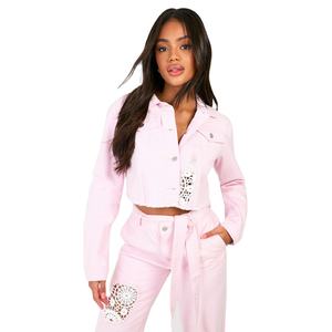 Prix de gros Nouveauté Vestes en jean tricotées respirantes délavées à l'acide pour femmes, grandes tailles, collection hiver - Product Image 1