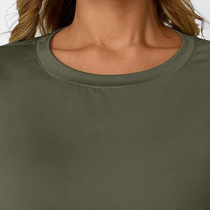 Camisetas Casuales de Poliéster para Mujer Morning Comfort, Cuello Redondo, Manga Corta, Estilo Urbano, Secado Rápido, Venta al Por Mayor - Product Image 3