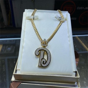Dinoo Custom Letters Pendant Iced Out Buss <b>Down</b> Hip Hop 925 Sterling Silver Sparkling Effect Moissanite Pendant - Product Image 4