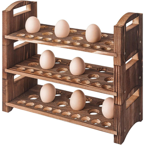 Soporte moderno de madera para huevos, estante apilable para huevos frescos, bandeja de almacenamiento de huevos estilo granja, para decoración de cocina - Product Image 6