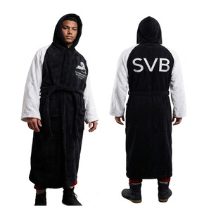 Promo Luxury Sports Bathrobe 100% Cotton Disposable Cooling Unisex with Logo for Fitness Club Gym <b>Boxing</b> Team - Product Image 1