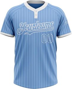 Custom Stripe Sublimation Printed Baseball/Softball Jersey Moisture Wicking V-Neck Short Sleeve Personalized Team Name Numbers - Product Image 1