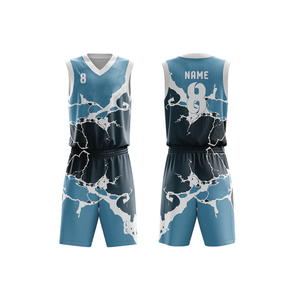 Conjunto de Uniforme de Baloncesto Sublimado Personalizado, Reversible y de Secado Rápido, Jersey y Pantalones Cortos para Hombre, Tallas Grandes, Fabricante de Kits de Baloncesto OEM - Product Image 3