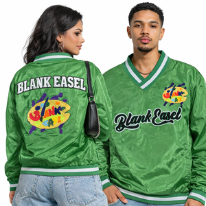 Custom School Team V Neck Satin Varsity Pullover <b>Jacket</b> Embroidered Chenille <b>Patch</b> Sports Uniform OEM Supplier Men's <b>Jackets</b> - Product Image 2