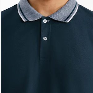Polo de Punto de Manga Larga para Hombre, Corte Ajustado, Informal, Polo de Rugby Personalizado para Hombre, Polo a Rayas de Manga Larga con Bordado - Product Image 3