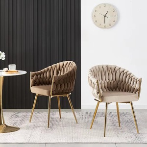 Wholesale Modern Nordic Luxury Metal Gold Fabric Velvet Dinning Room Home Furniture Restaurant <b>Dining</b> <b>Chairs</b> with Metal Legs - Product Image 4