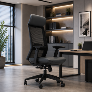 Chaise de bureau ergonomique pour directeur avec accoudoirs 3D réglables, design moderne en maille, base pivotante, structure métallique pour la maison et la chambre - Product Image 1