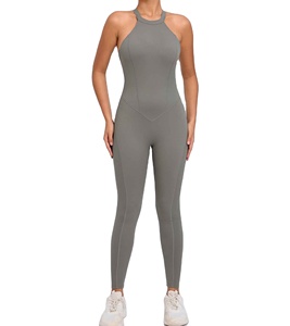 Mono de yoga de secado rápido para mujer con logo OEM personalizado, novedad de primavera, efecto levantacola, ideal para gimnasio y deportes, mono de punto para gimnasio. - Product Image 1